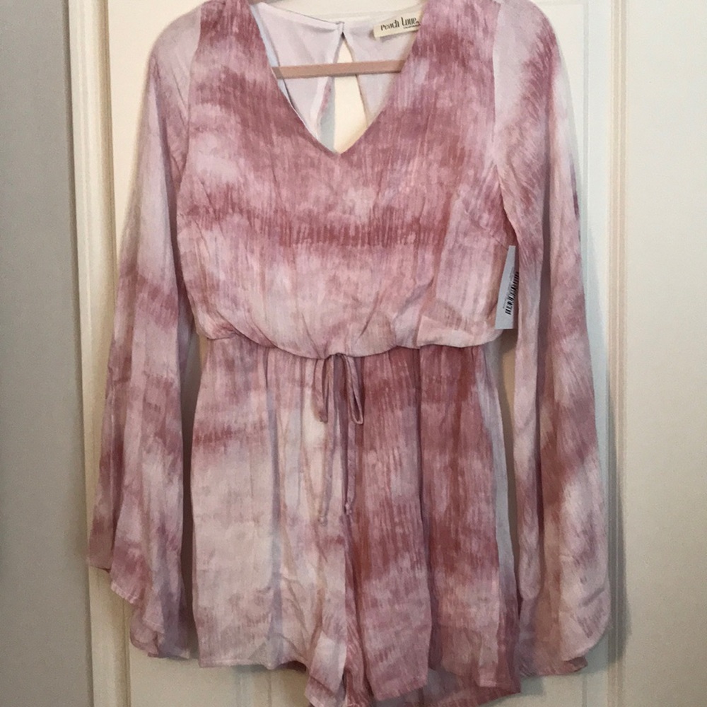 Pink tie dye romper